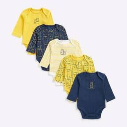 Pack of 5 Printed Rompers-image-112