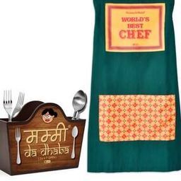 Typographic Print Apron & Cutlery Holder-image-22