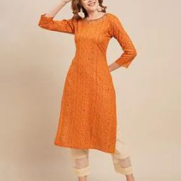 Bandhani Print & Mirror Embroidered Straight Kurta-image-38