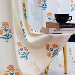 Set of 2 Floral Print Long Door Curtains-image-87
