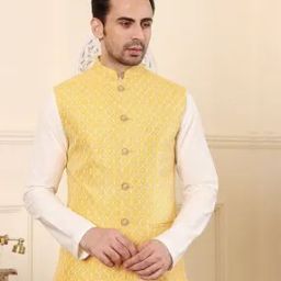 Men Regular Fit Nehru Jacket-image-73