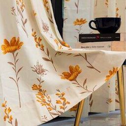 Set of 2 Floral Print Long Door Curtains-7