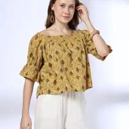 Women Printed Relaxed Fit Round-Neck Top-image-19