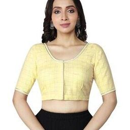 Checked Front-Open Blouse-30