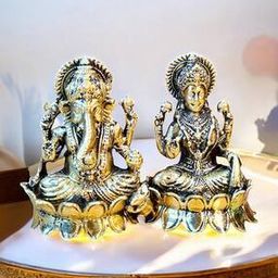 Set of 2 Brass Laxmi Ganesha Idol-2