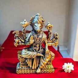 Sitting Brass Narsimha Statue-image-37