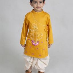 Boys Embroidered Kurta Dhoti Set-image-34