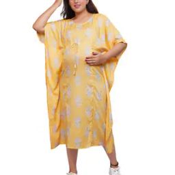 Block Print A-line Dress with Kaftan Sleeves-image-88