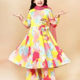 Girls Floral Print 3-Piece Kurta Suit Set-image-37