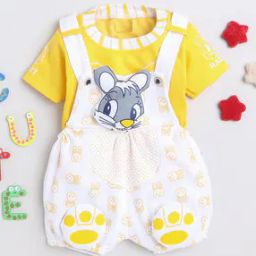 Graphic Print Dungaree & T-Shirt Set-picture-24