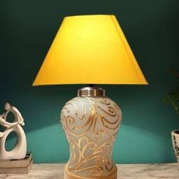 Table Lamp with Shade & Wooden Base-15