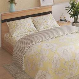 Floral Print Cotton Double Bedding Set-30