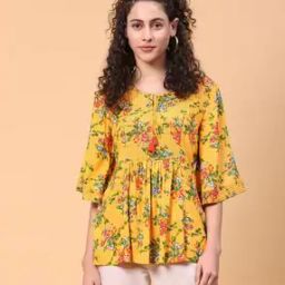 Women Floral Print Flared Tunic-image-48