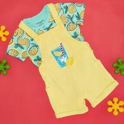 pantaloons baby Boys Cotton Embroidery T-shirt And Dungaree Set-picture-24