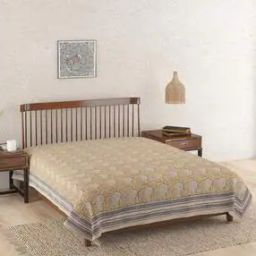 Cotton Hand Block Printed Single Bed Cover-3