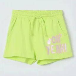 Girls Typographic Print Regular Fit Shorts-image-86