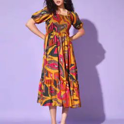 Women Printed Fit & Flare Dress-image-5