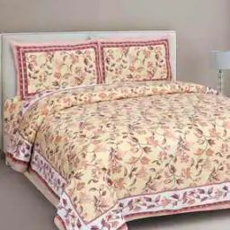 210 TC Floral Print King-Size Bedsheet with Pillow Covers-image-44