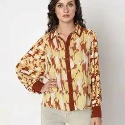 Printed Shirt with Cuffled Sleeves-image-71