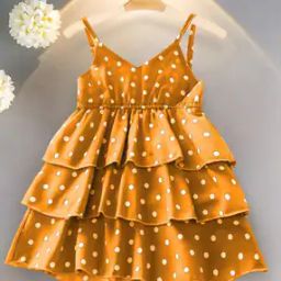 Girls Polka-dot A-line Dress-4