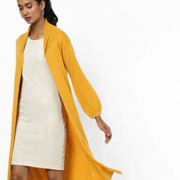 style quotient Textured Open-Front Longline Shrug image 1
