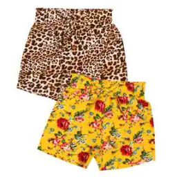 Girls Printed Regular Fit Shorts with Elasticated Waist-image-86
