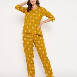 Women Block Print Loungewear Set-image-71