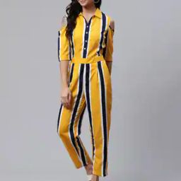 Striped Jumpsuit with Insert Pockets-image-24