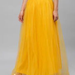 Net Gathered Flared Skirt-image-28