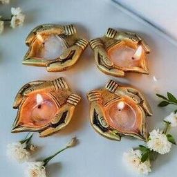 Set of 4 Brass Oil Lamp -21