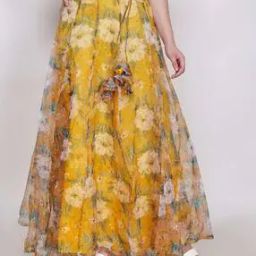 Women Floral Print Flared Skirt-picture-12