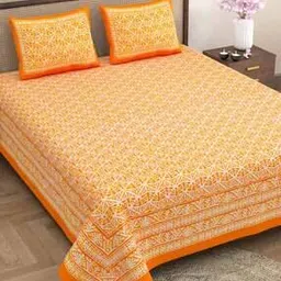 varde Jaipuri Pure Cotton 120 TC Batik Print Double Bedsheet with Pillow Covers-picture-27