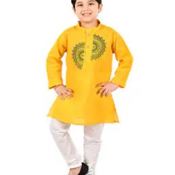  Boys Cotton Kurta Pyjama Set-image-10