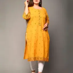 Women Printed Straight Kurta with 3/4th Sleeves-image-99