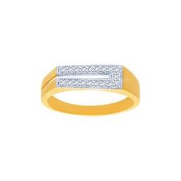 Yellow Gold Stone-Studded Band Ring-image-93