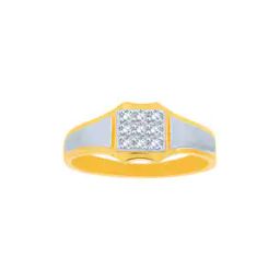 Yellow Gold Stone-Studded Band Ring-image-79