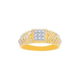 Yellow Gold Stone-Studded Band Ring-image-85