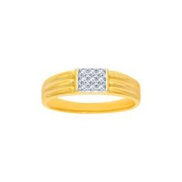Yellow Gold Stone-Studded Band Ring-image-55