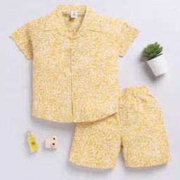 Boys Cotton Printed Shorts and Shirt Set -picture-36