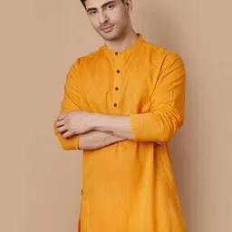 melange by lifestyle Men Regular Fit Mandarin-Neck Kurta-picture-46