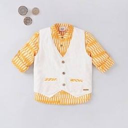 Ikat Print Shirt with Waistcoat-picture-14