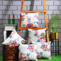 nendle Set of 5 Leaf Print Cushion Covers 16" x 16"-picture-11