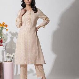 Women Striped Straight Kurta with Embroidery-image-61