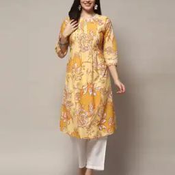 Yellow Cotton Straight Kurta-image-23