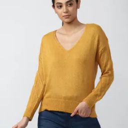 Knitted V-Neck Pullover-image-15