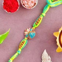 Beaded Tie-Up Rakhi with Gift Card & Roli-Chawal-image-56
