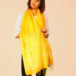 Woven Shibori Handloom Cotton Stole-image-3