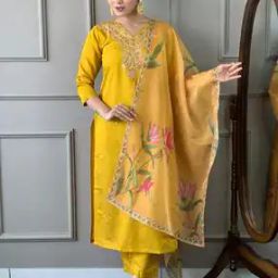 Women Embellished Straight Kurta Set-image-49