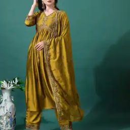 Women Embroidered Straight Kurta Set-image-94