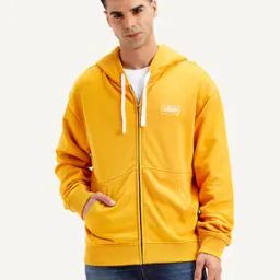 Men Relaxed Fit Hoodie with Split-Kangaroo Pockets-image-105